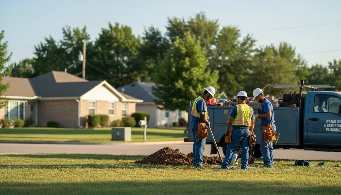 Residential water line and bathroom plumbing service in Shirley, IN